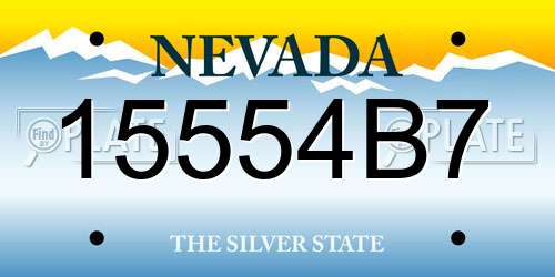 15554B7 Nevada License Plate