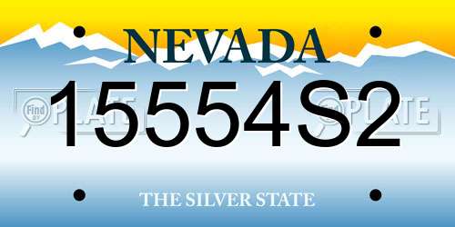 15554S2 Nevada License Plate