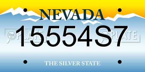 15554S7 Nevada License Plate