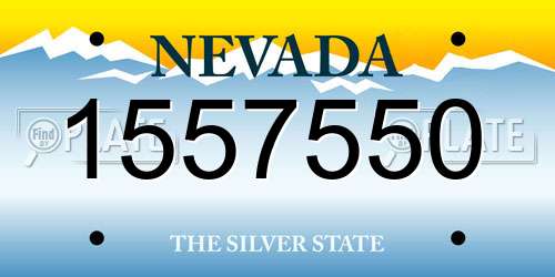 1557550 Nevada License Plate