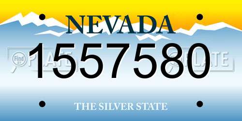 1557580 Nevada License Plate