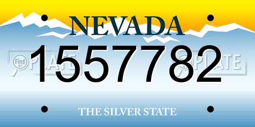 1557782 Nevada License Plate