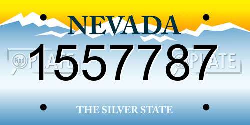 1557787 Nevada License Plate