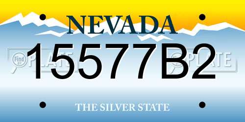 15577B2 Nevada License Plate