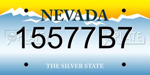 15577B7 Nevada License Plate