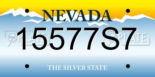 15577S7 Nevada License Plate