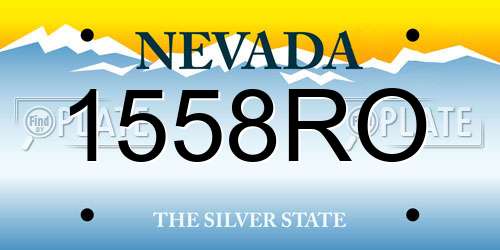 1558RO Nevada License Plate