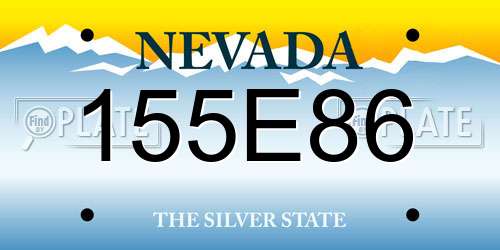 155E86 Nevada License Plate
