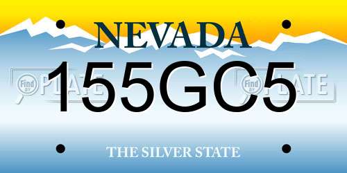 155GC5 Nevada License Plate