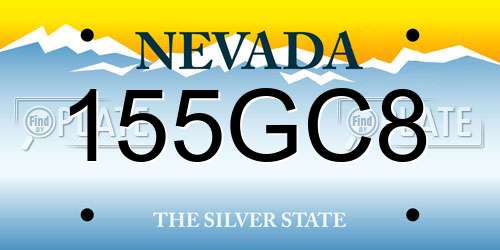 155GC8 Nevada License Plate