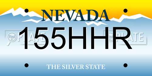 155HHR Nevada License Plate