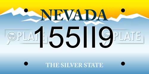 155II9 Nevada License Plate