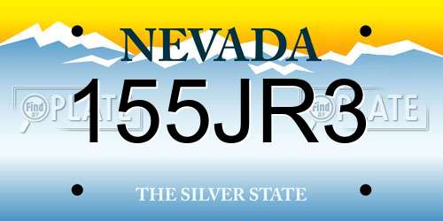 155JR3 Nevada License Plate