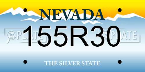155R30 Nevada License Plate