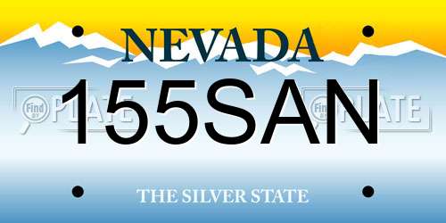 155SAN Nevada License Plate