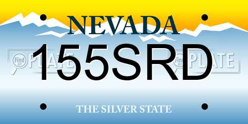 155SRD Nevada License Plate