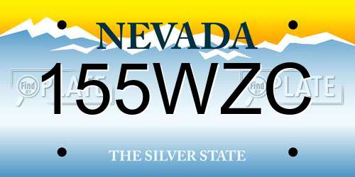 155WZC Nevada License Plate