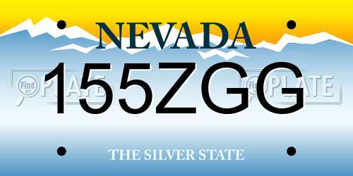 155ZGG Nevada License Plate
