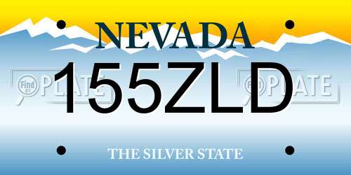 155ZLD Nevada License Plate