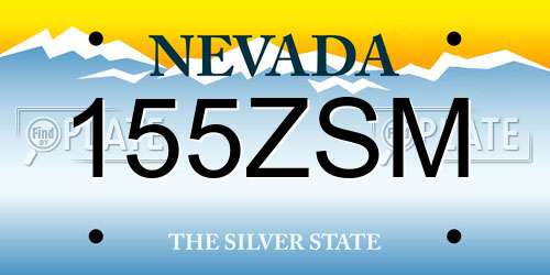 155ZSM Nevada License Plate