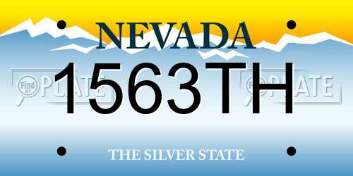 1563TH Nevada License Plate