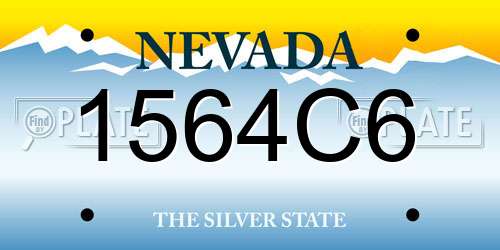 1564C6 Nevada License Plate