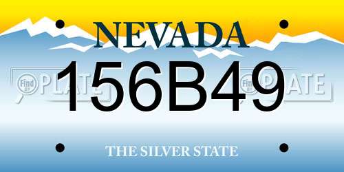 156B49 Nevada License Plate