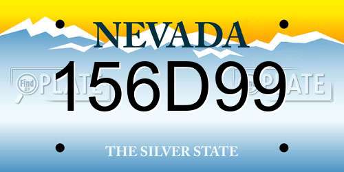156D99 Nevada License Plate