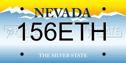 156ETH Nevada License Plate