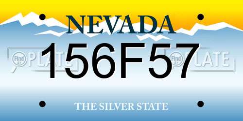 156F57 Nevada License Plate