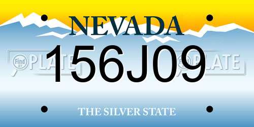 156J09 Nevada License Plate