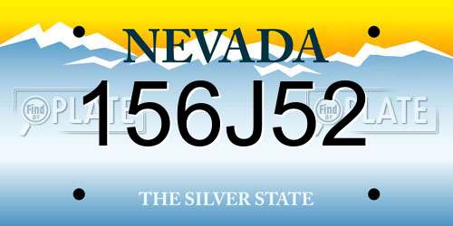 156J52 Nevada License Plate