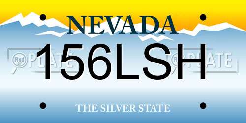 156LSH Nevada License Plate