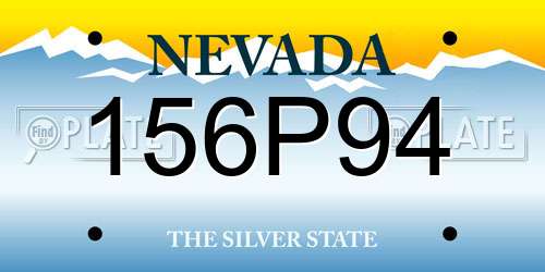 156P94 Nevada License Plate