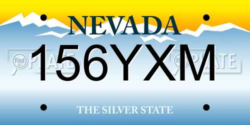 156YXM Nevada License Plate