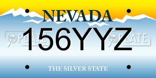 156YYZ Nevada License Plate