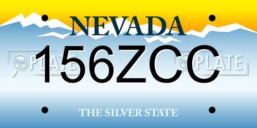 156ZCC Nevada License Plate