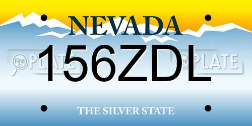 156ZDL Nevada License Plate