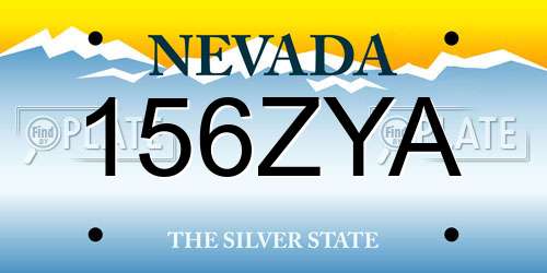 156ZYA Nevada License Plate