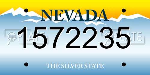 1572235 Nevada License Plate