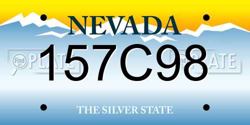 157C98 Nevada License Plate