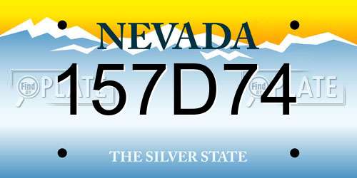 157D74 Nevada License Plate