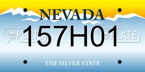 157H01 Nevada License Plate