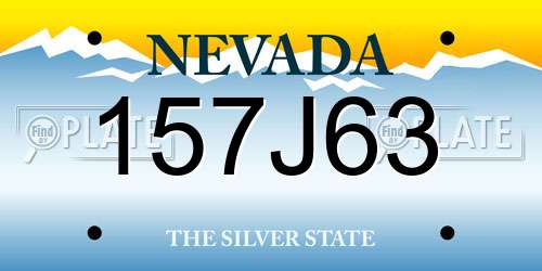 157J63 Nevada License Plate