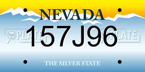 157J96 Nevada License Plate
