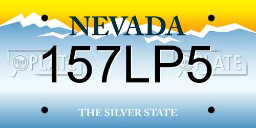 157LP5 Nevada License Plate