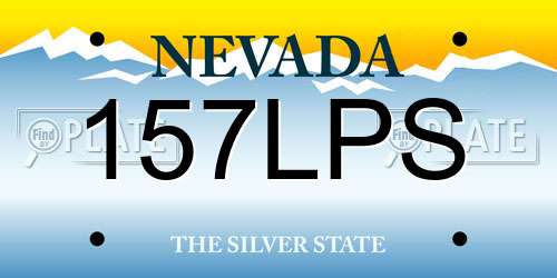 157LPS Nevada License Plate