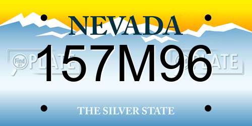 157M96 Nevada License Plate