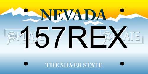 157REX Nevada License Plate