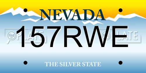 157RWE Nevada License Plate